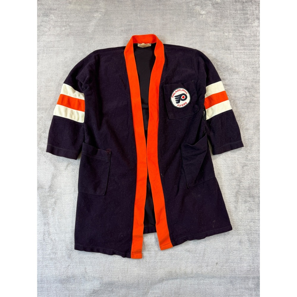 Philadelphia Flyers Robe Youth Small Navy Vintage 80s Hockey Loungewear Bath